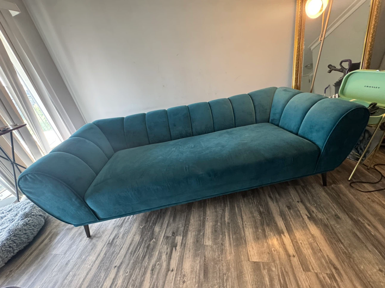Tufted Teal Sofa - photo 4