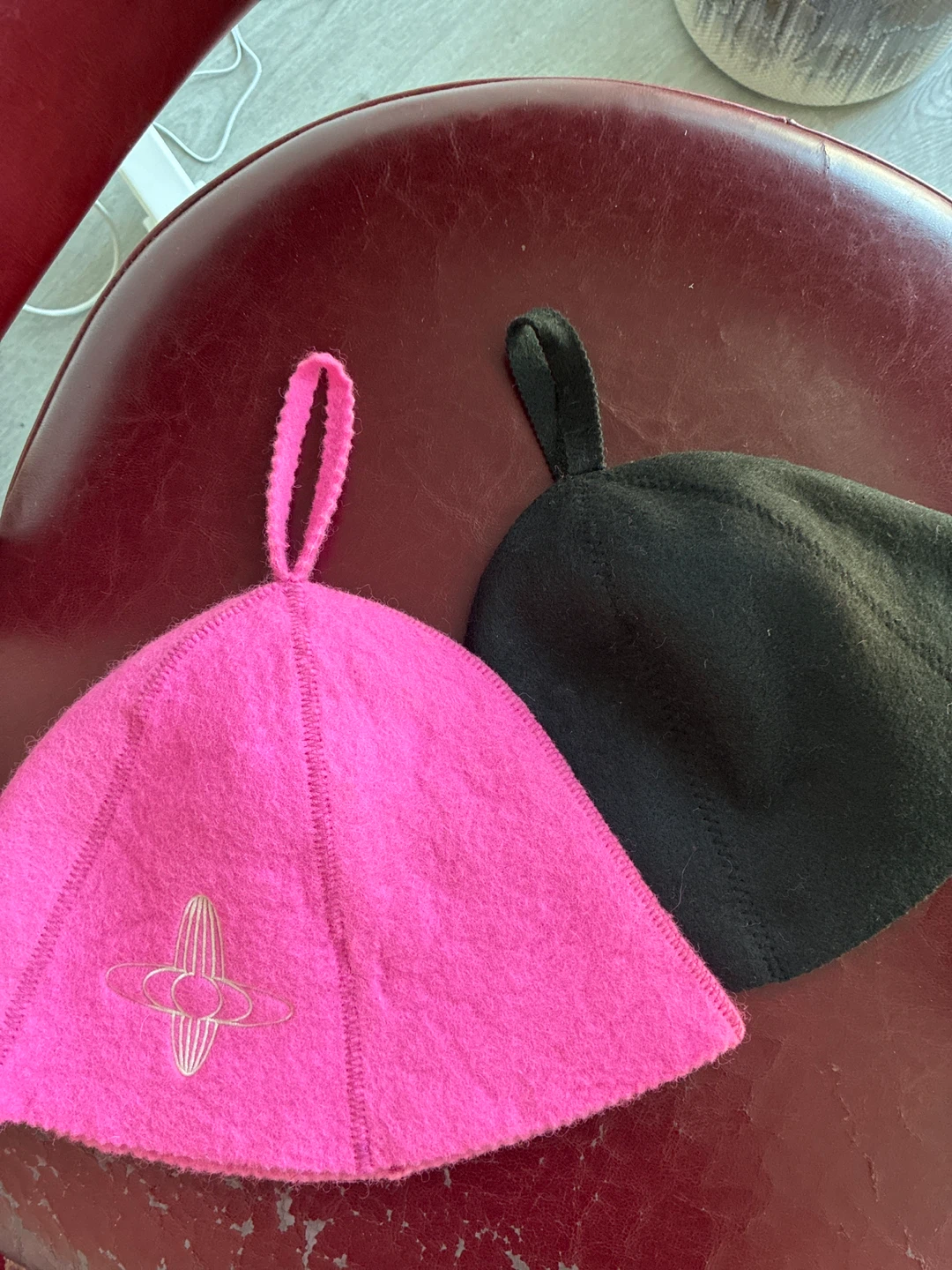 Pink and Black Sauna Hats - photo 2