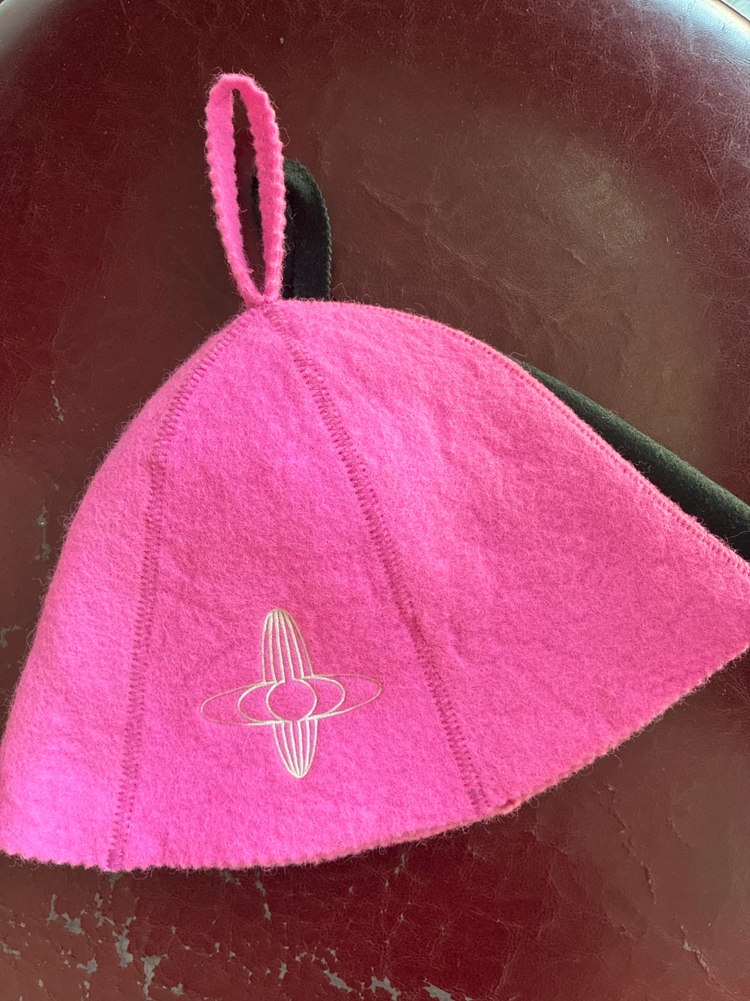 Pink and Black Sauna Hats - photo 3