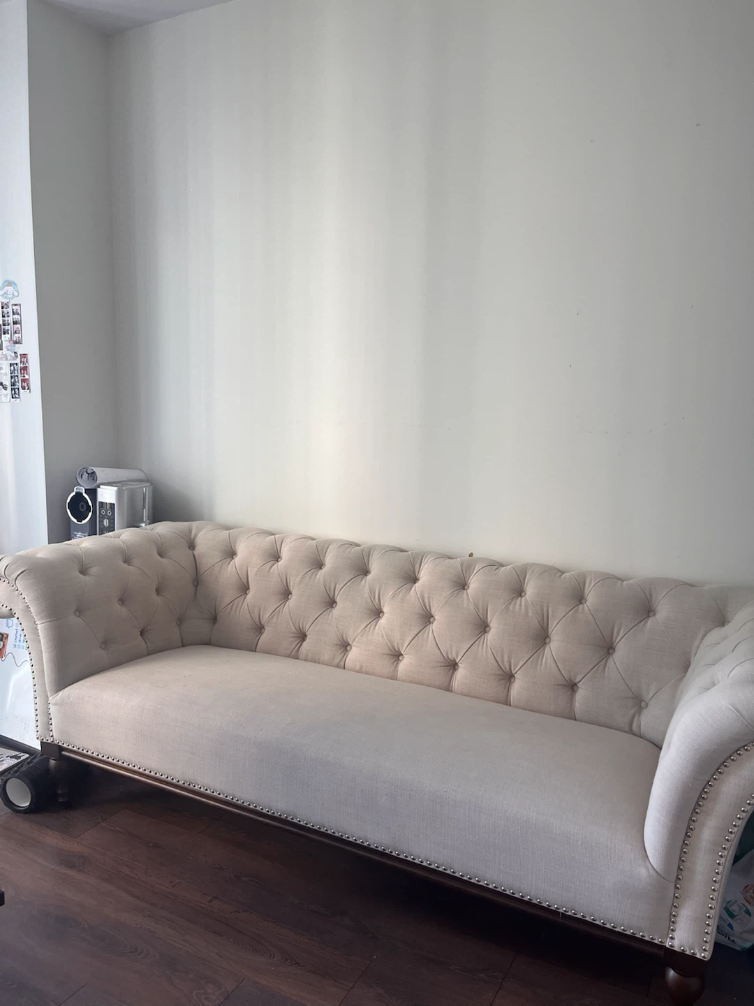 Beige Tufted Chesterfield Sofa