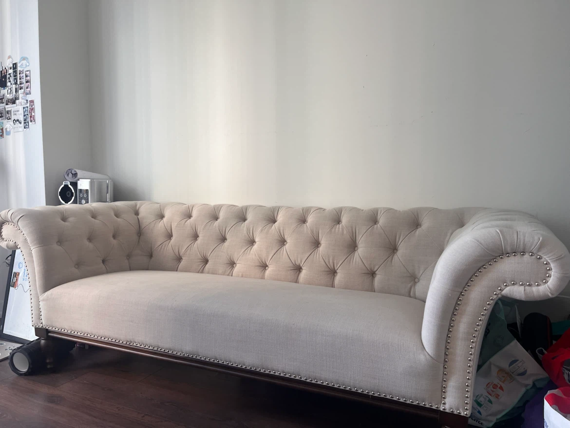 Beige Tufted Chesterfield Sofa - photo 2