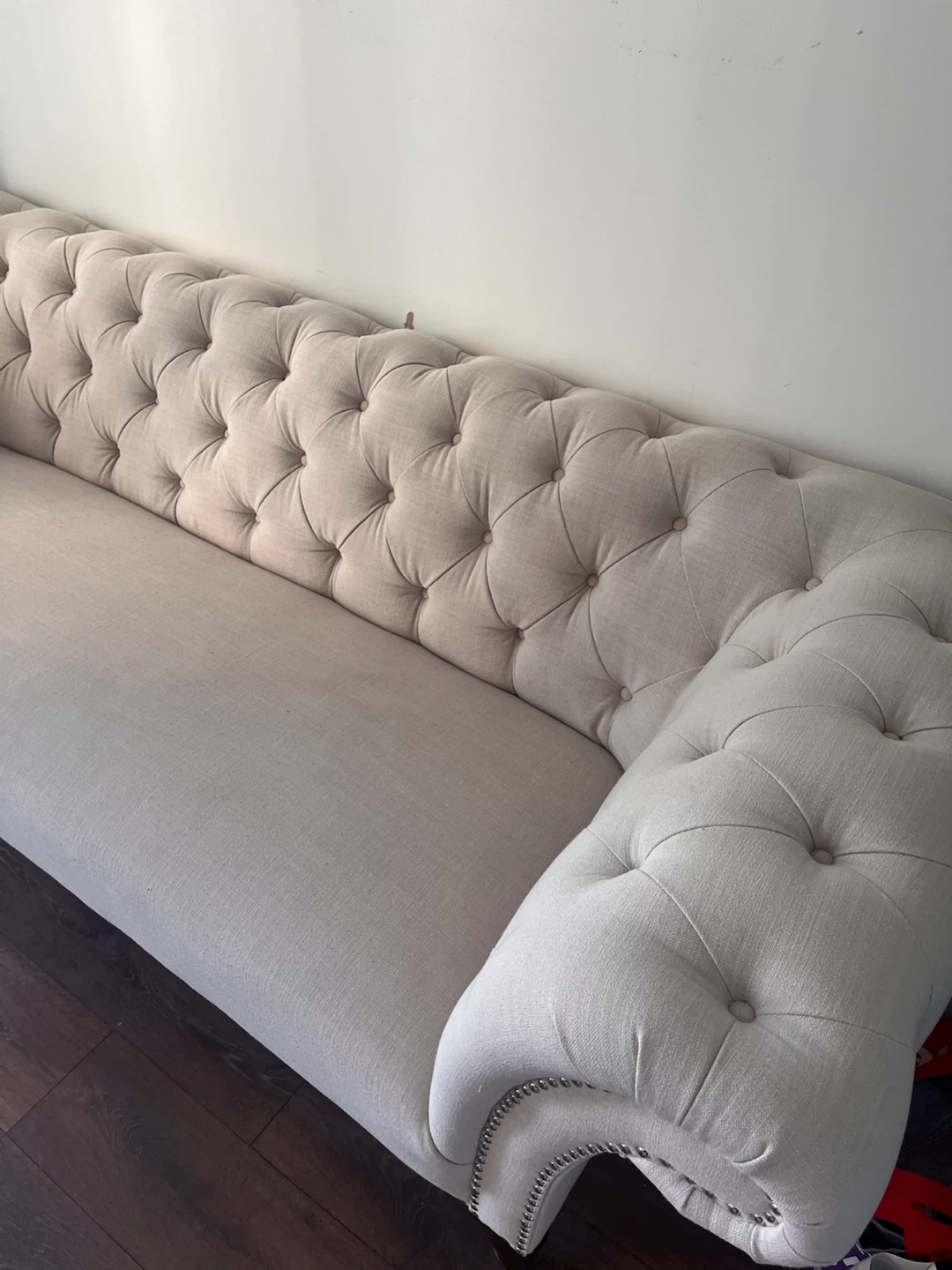 Beige Tufted Chesterfield Sofa - photo 3