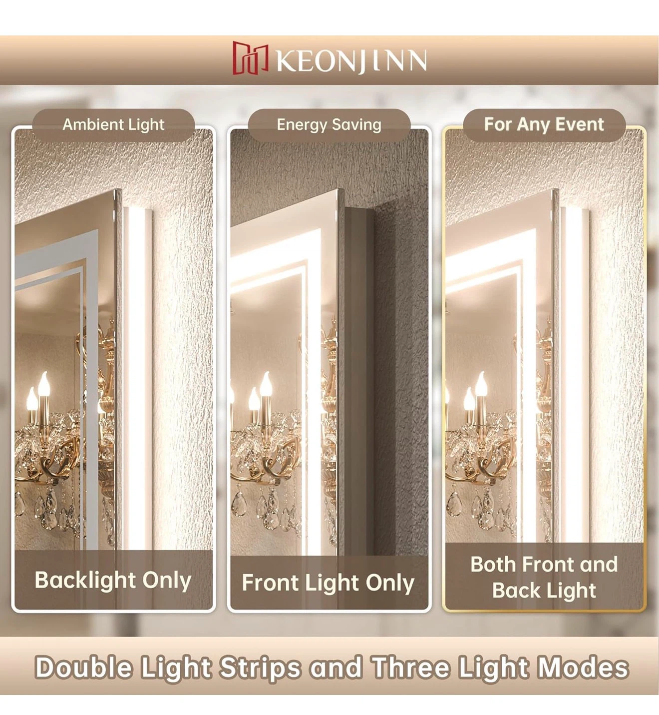 Keonjinn LED Bathroom Mirror 24x36 - photo 3