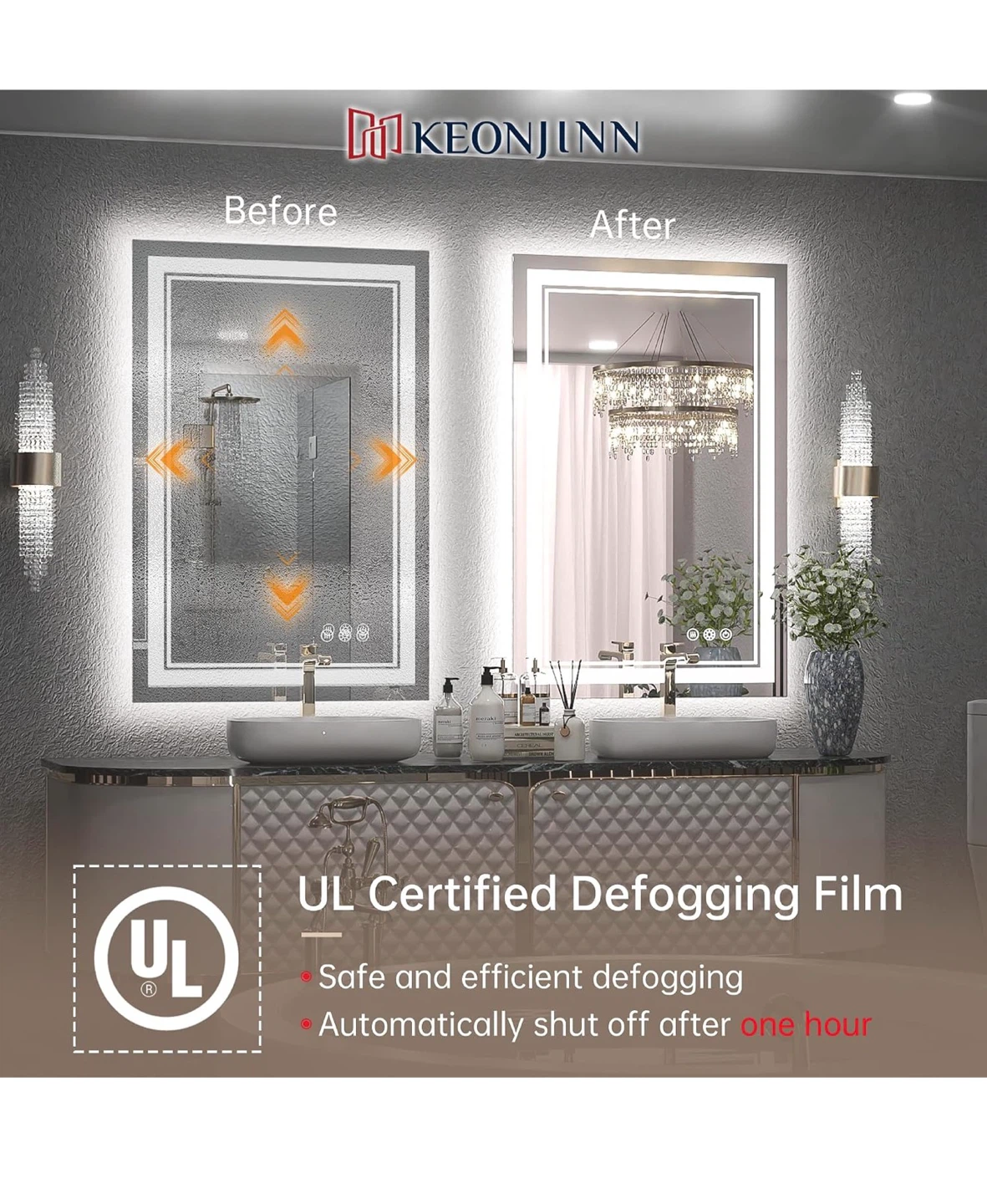 Keonjinn LED Bathroom Mirror 24x36 - photo 5
