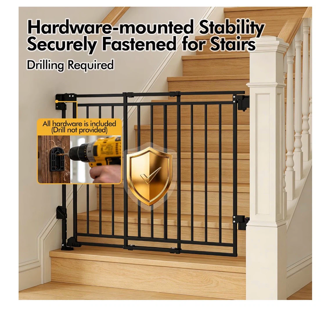 Hardware-Mounted Safety Gate, Black, 26.4"-43" - photo 4