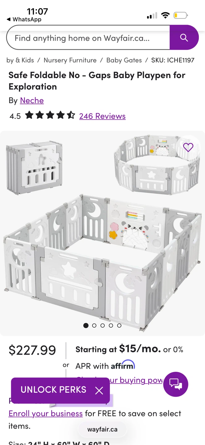 Neche Safe Foldable No-Gaps Baby Playpen