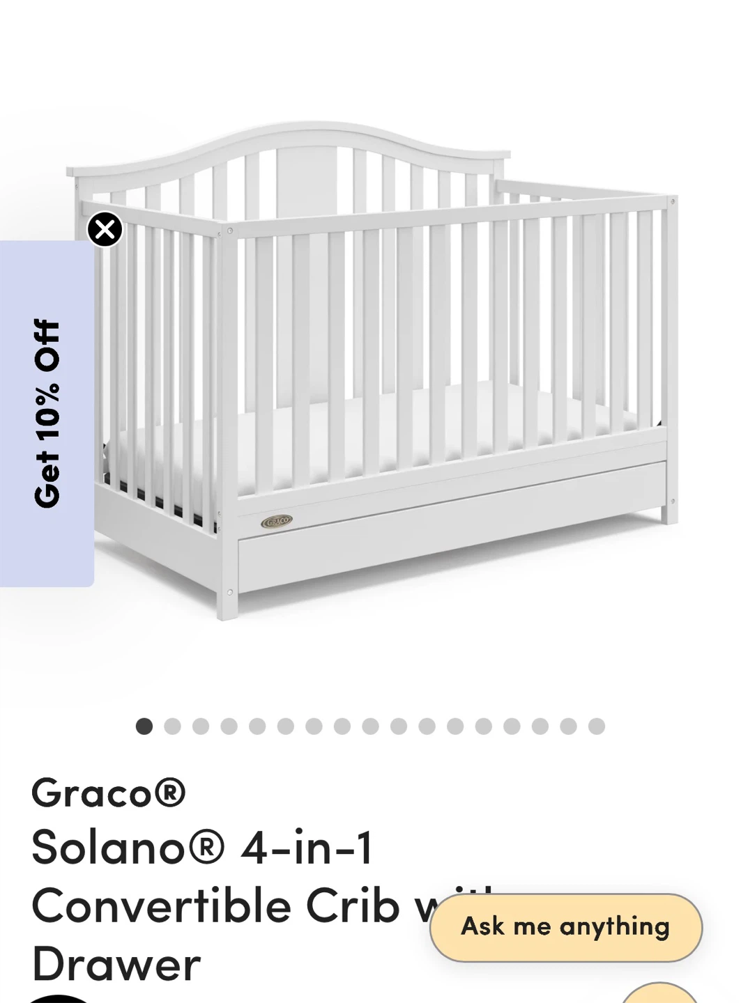 Graco Solano 4-in-1 Convertible Crib with Drawer