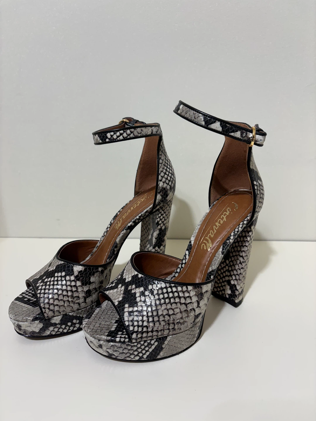 L'Intervalle Snakeskin Print Platform Heels SIZE 6