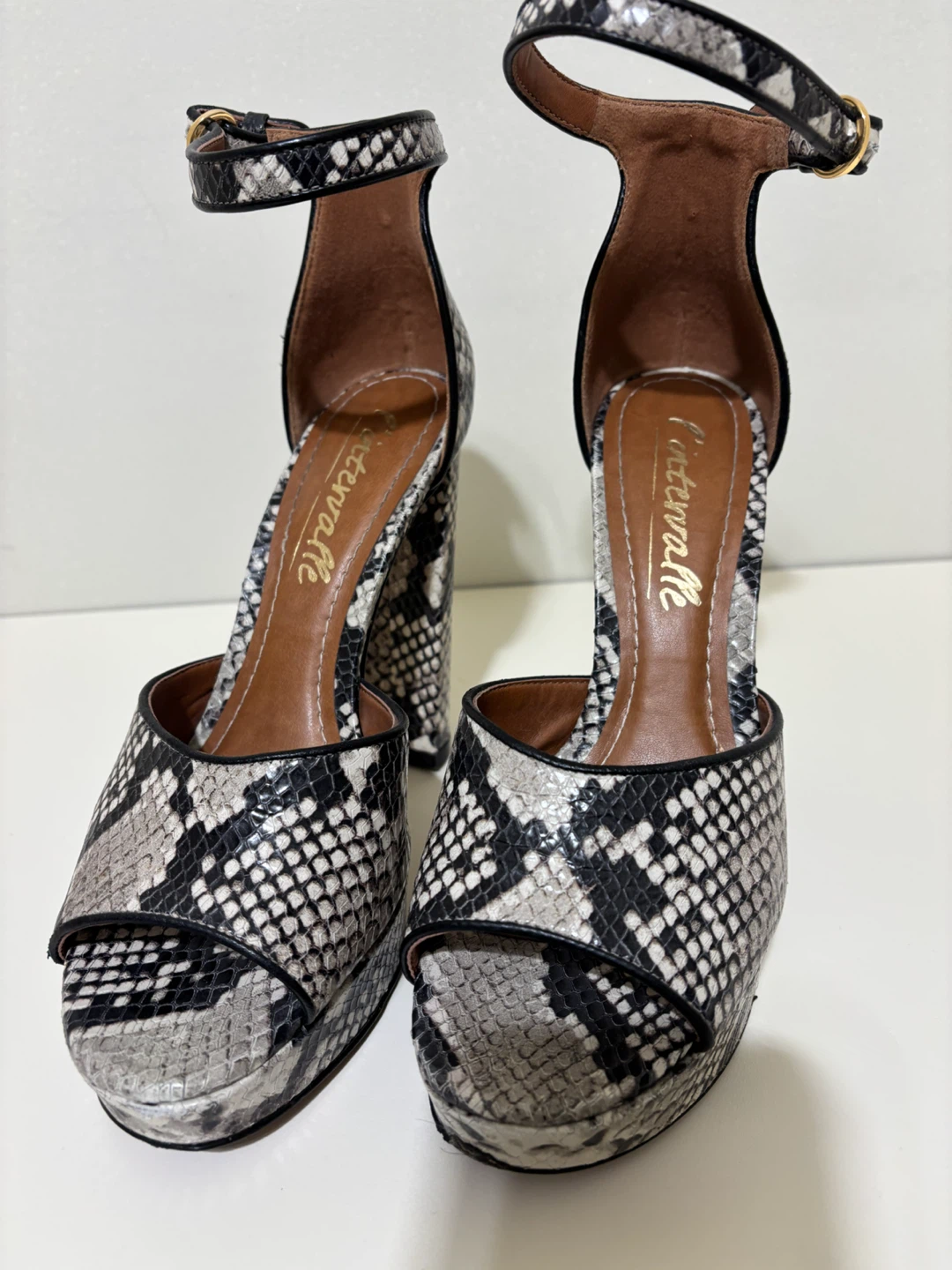 L'Intervalle Snakeskin Print Platform Heels SIZE 6 - photo 2