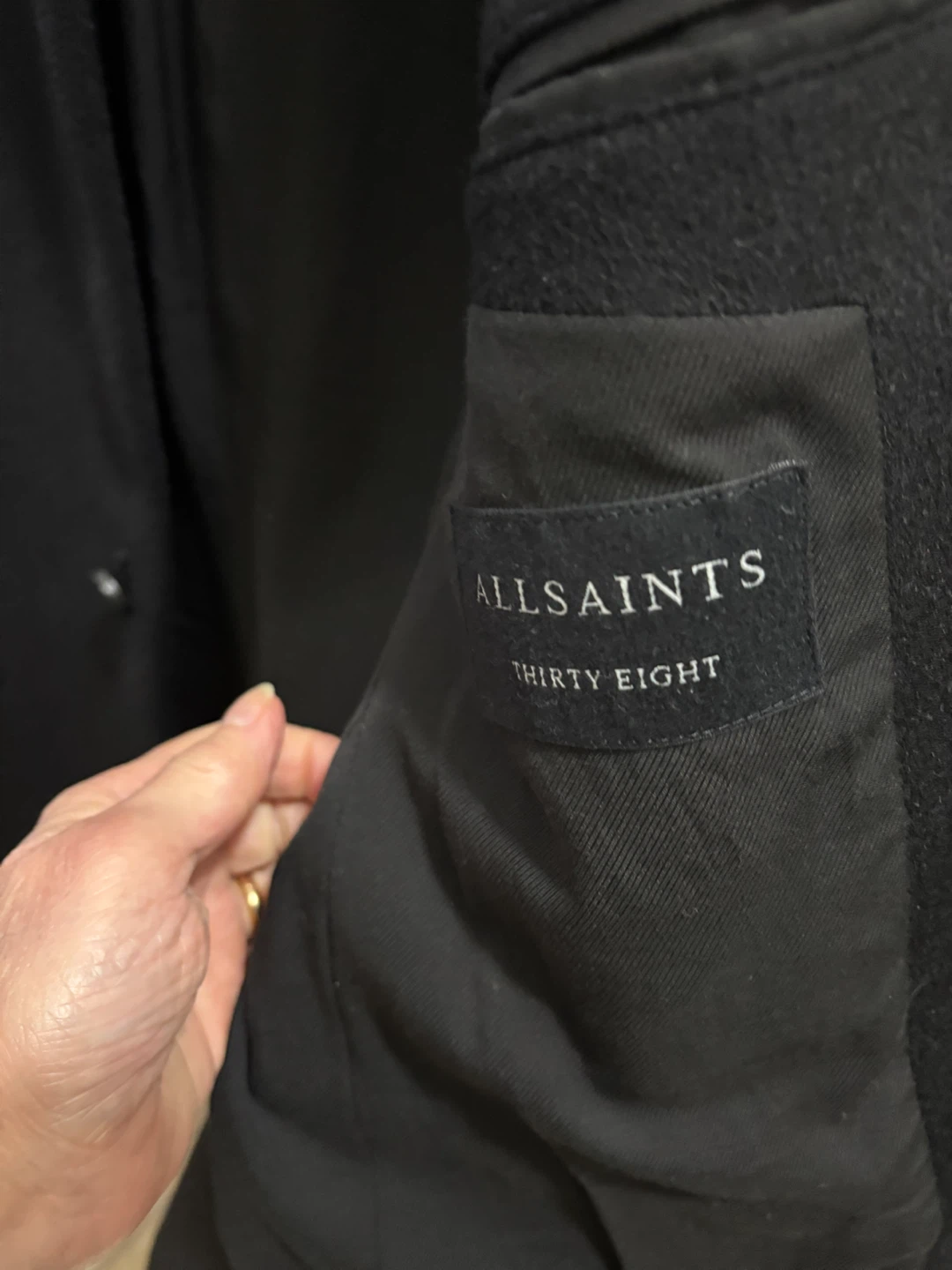 MENS DESIGNER ALLSAINTS WOOL COAT SIZE 38 - photo 4
