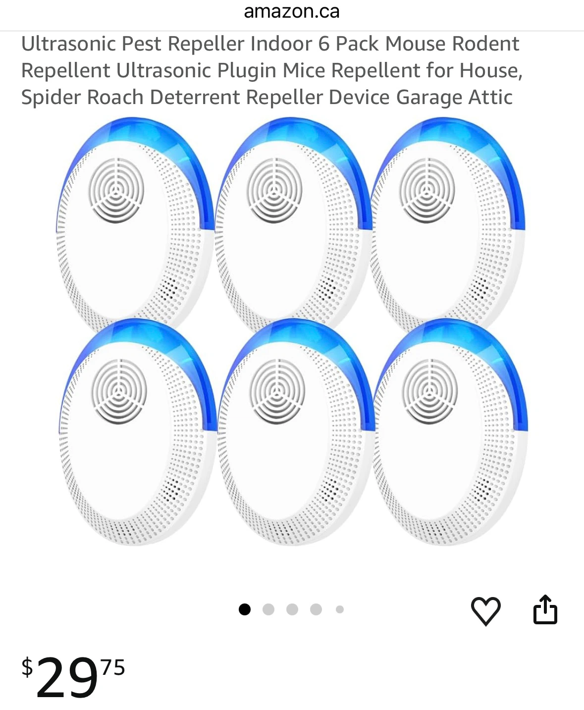 Ultrasonic Pest Repeller Indoor 6 Pack