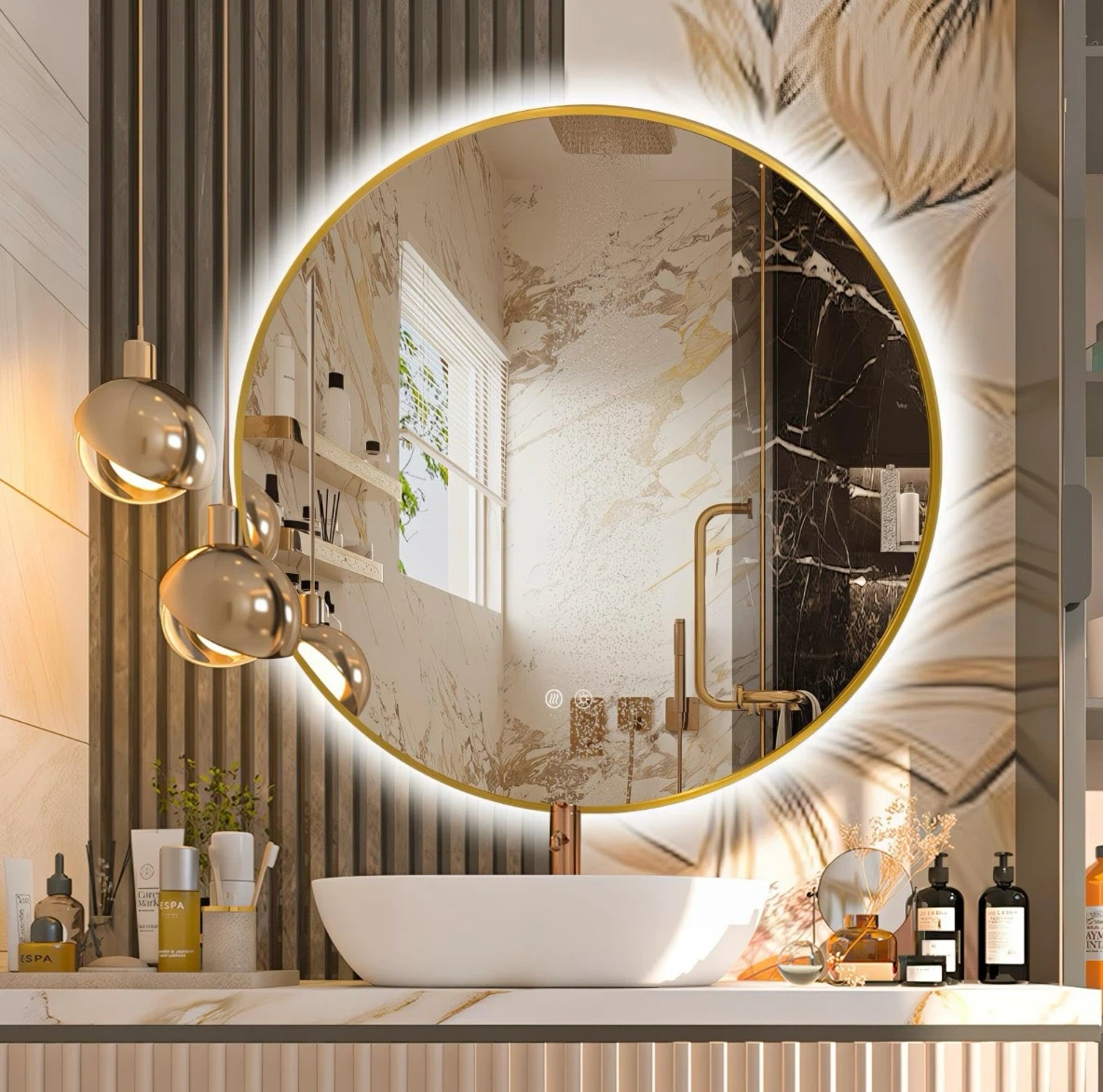 Niccy 30" Round LED Bathroom Backlit Mirror