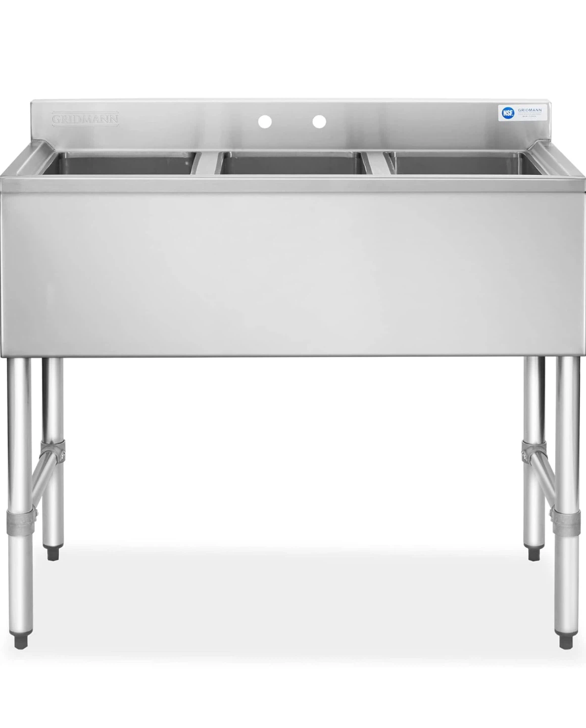 Commercial 3-Compartment Stainless Steel Sink