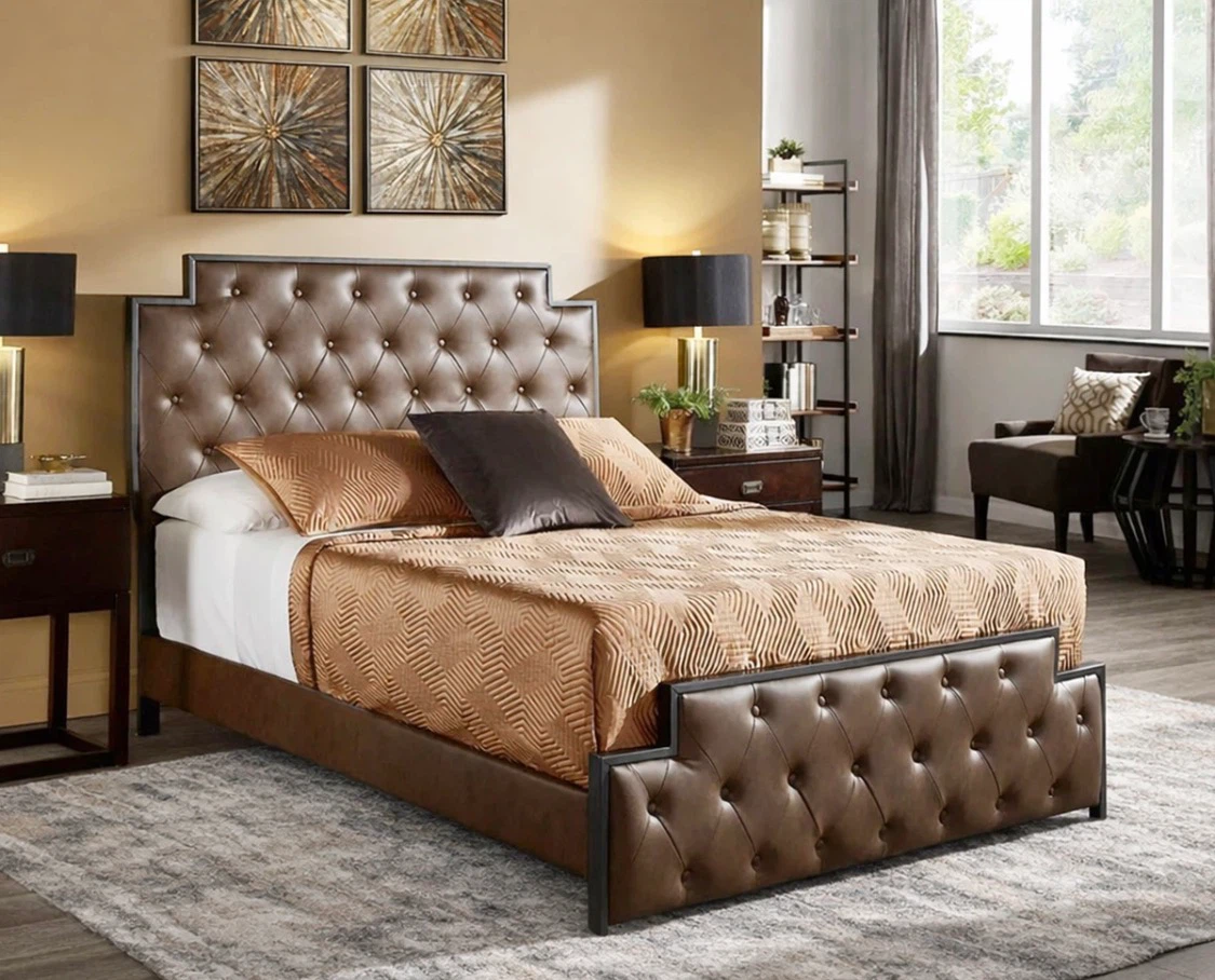 New Study Queen Size Platform Button Tufted Bed - photo 3