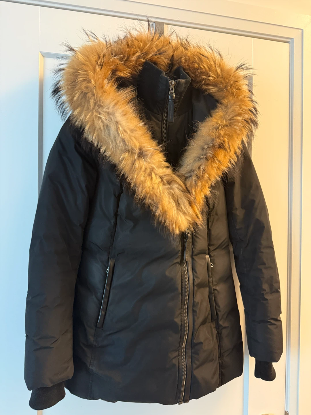 Mackage Black Down Puffer Coat with Fur Hood - photo 3