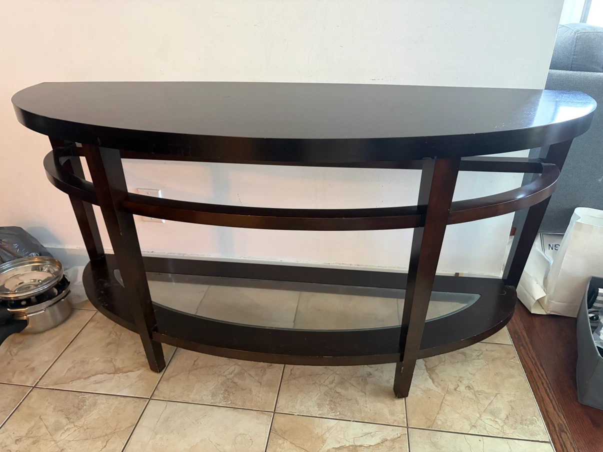 Dark Wood Console Table - photo 3