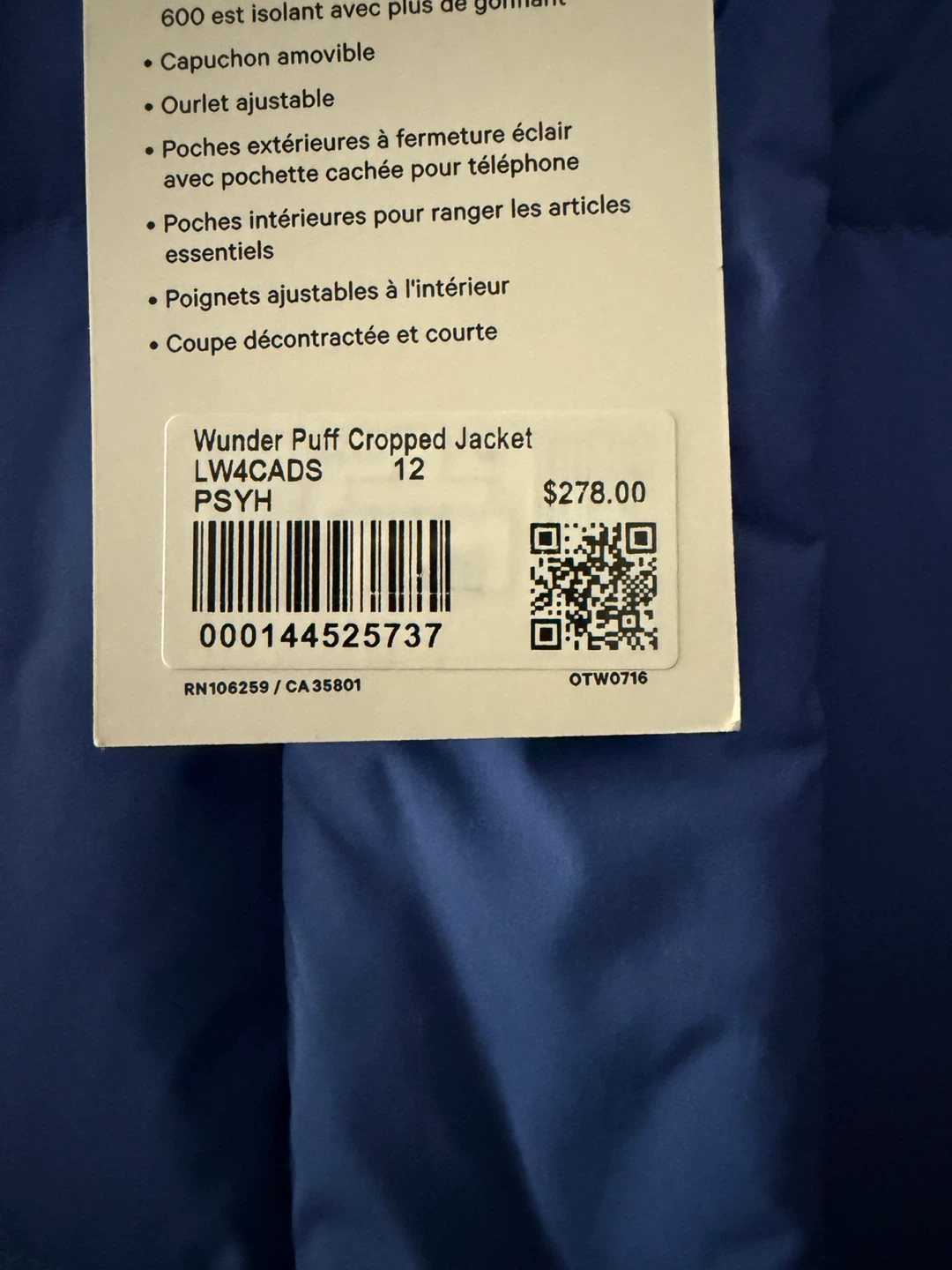 Lululemon Wunder Puff Cropped Jacket - photo 4