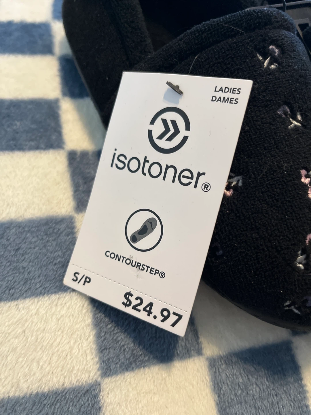 Isotoner Ladies Slippers Black Floral Size S/P - photo 3