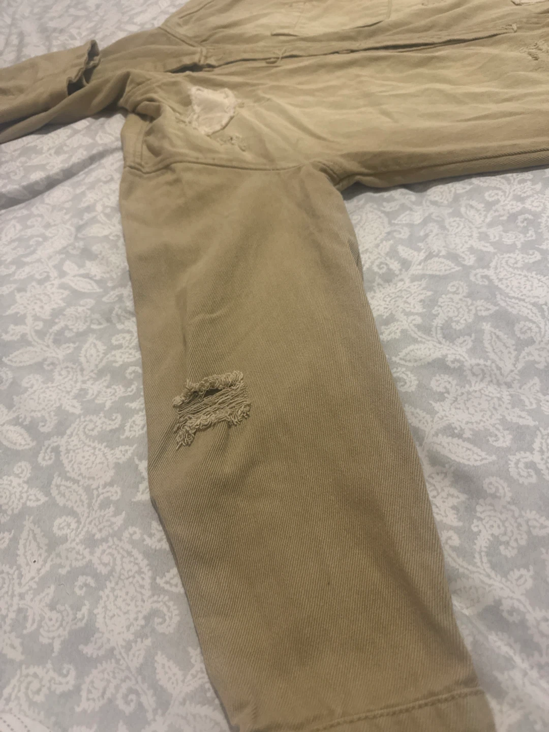 Forever 21 Men's Distressed Hooded Shirt - Tan, Small - photo 2