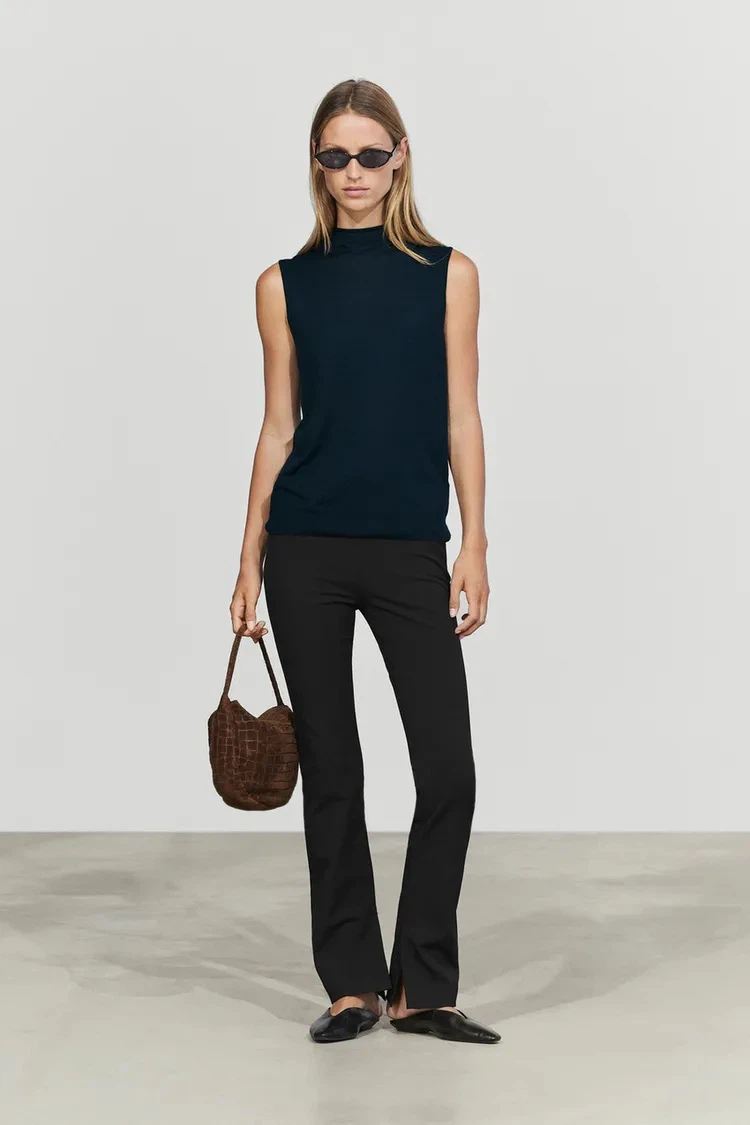 Zara Technical Flare Fit Pants - Black - US M