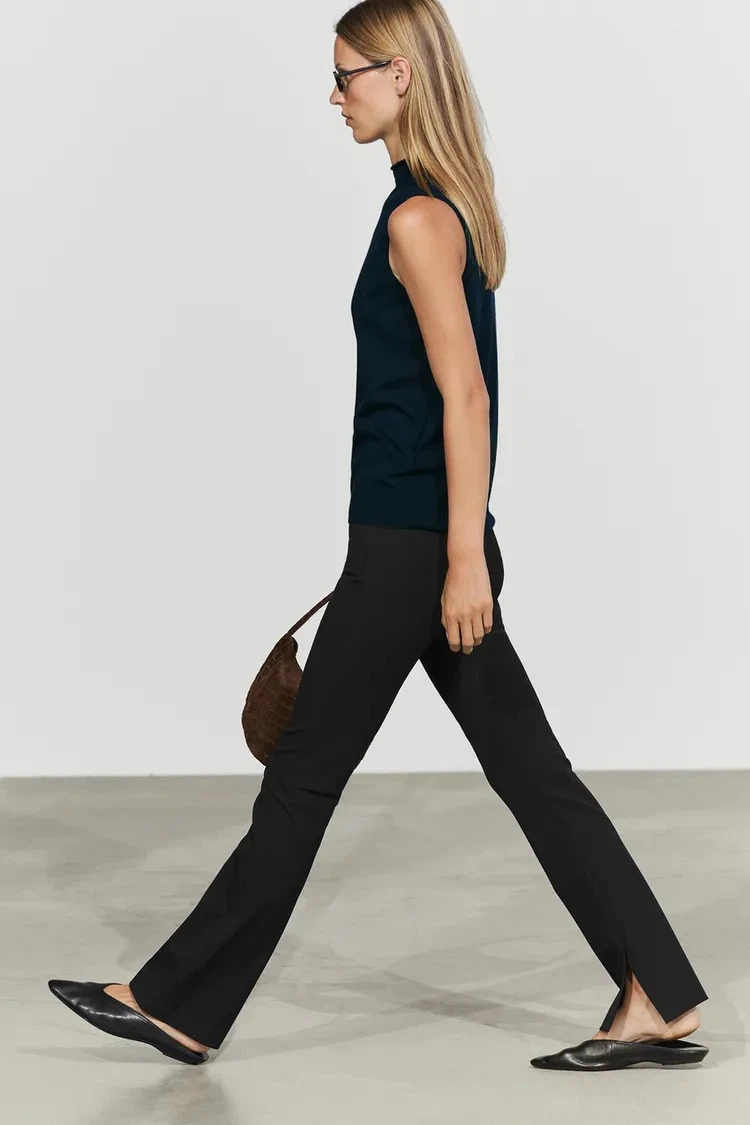 Zara Technical Flare Fit Pants - Black - US M - photo 2