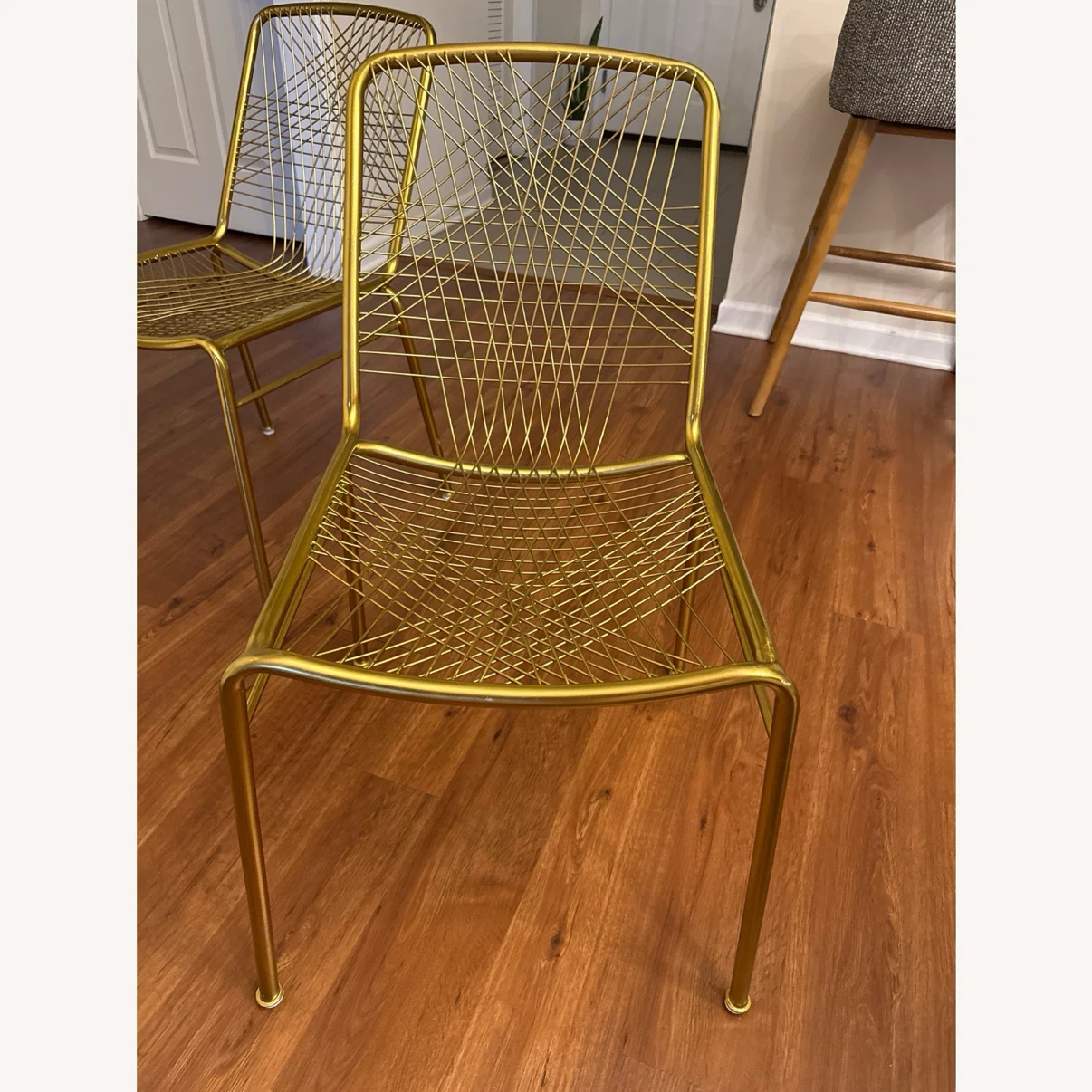 CB2 Gold Metal Wire Chairs (Set of 4) - photo 2