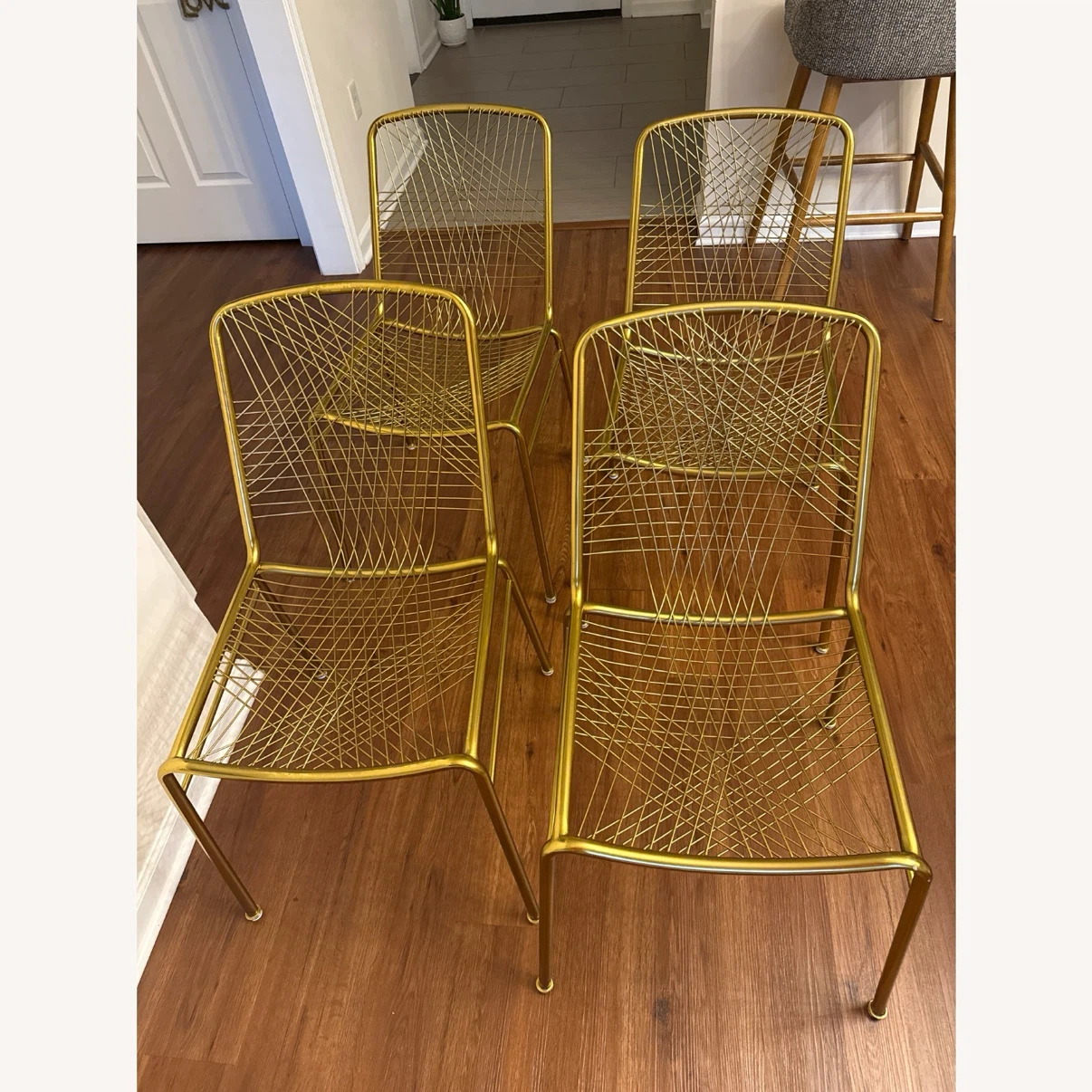CB2 Gold Metal Wire Chairs (Set of 4) - photo 3
