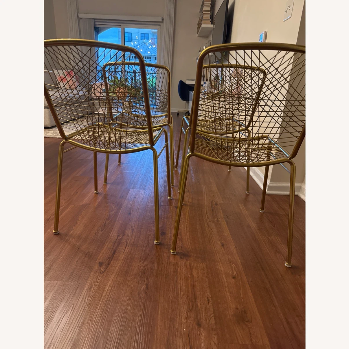 CB2 Gold Metal Wire Chairs (Set of 4) - photo 5