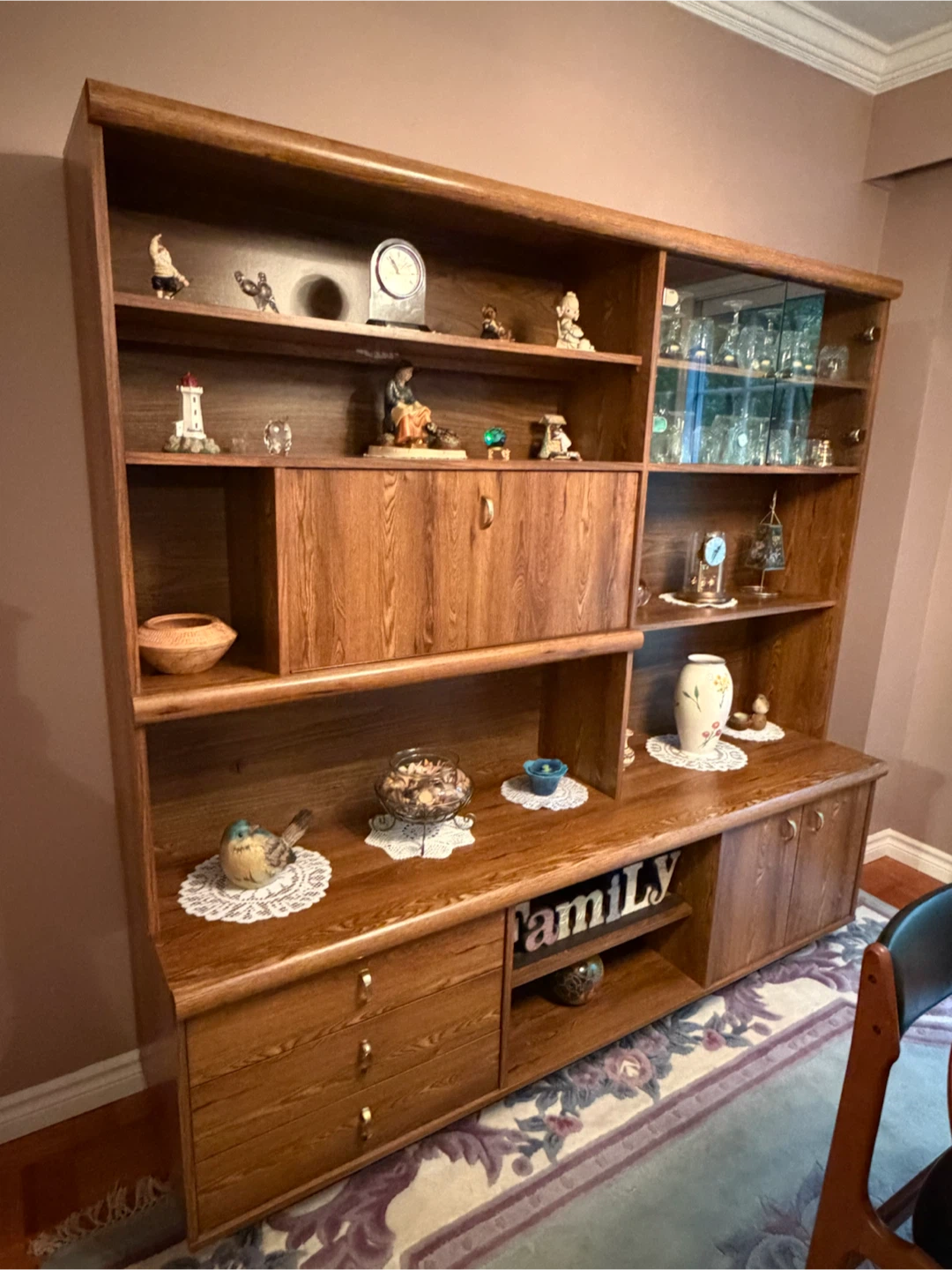 Wall unit with Glass Display Cabinet