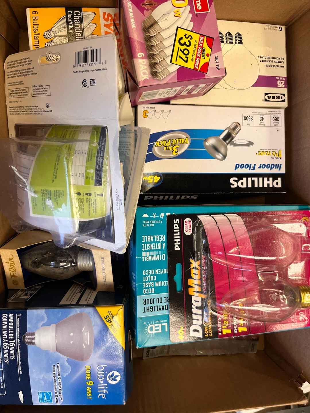 Assorted Light Bulbs - Philips, Duramax, Ikea