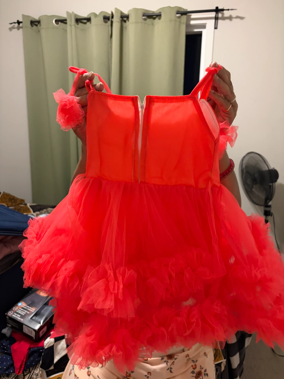 Bright Red Ruffled Girl's Dress