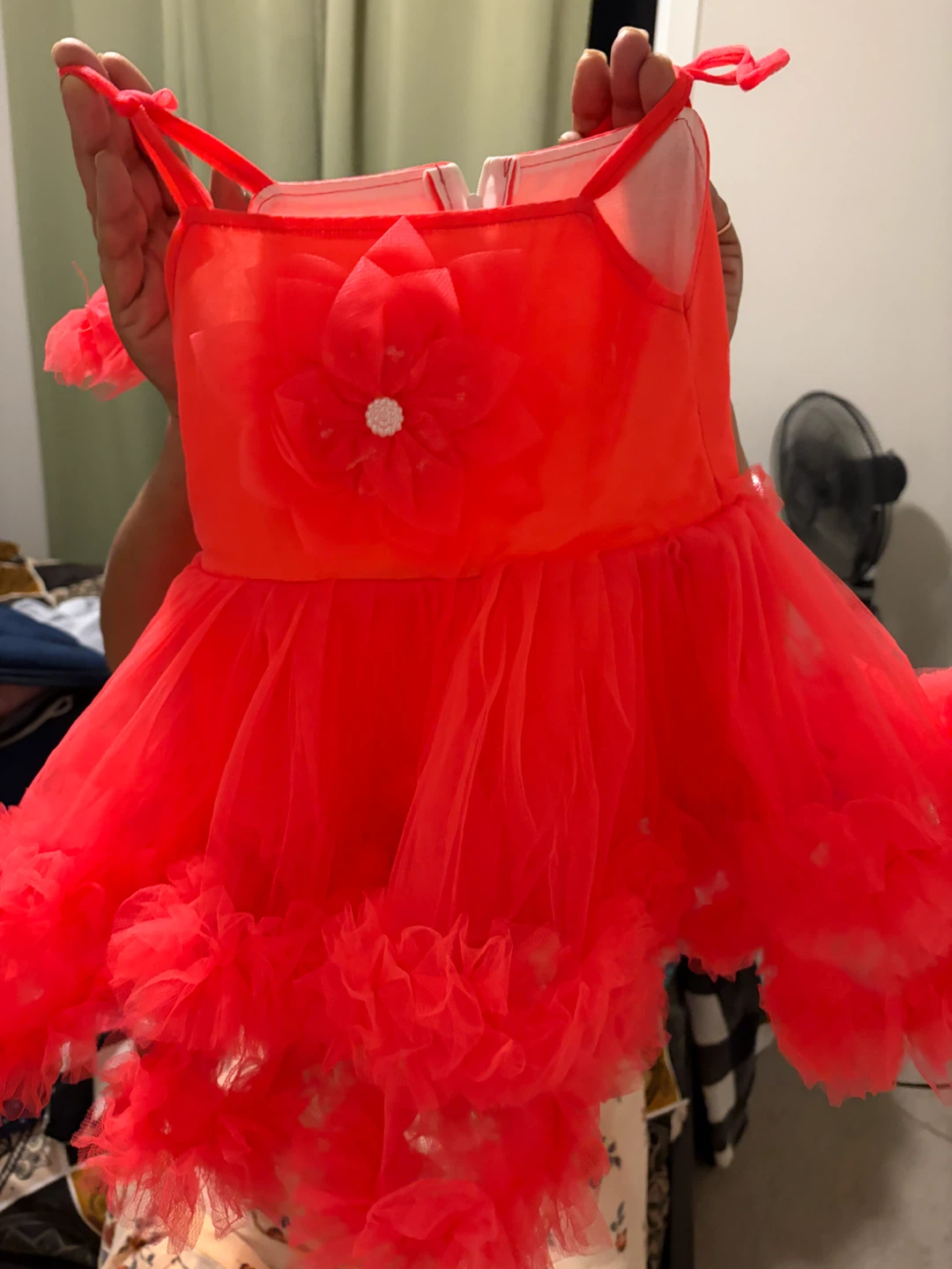 Bright Red Ruffled Girl's Dress - photo 2
