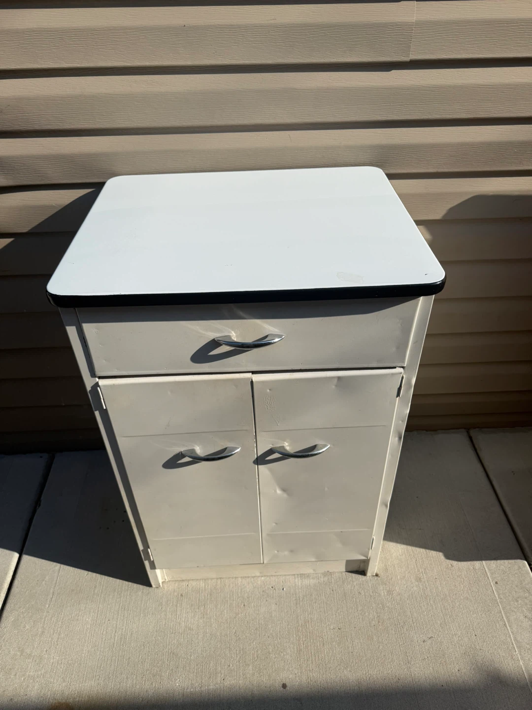 Vintage Enamel Kitchenette Cabinet