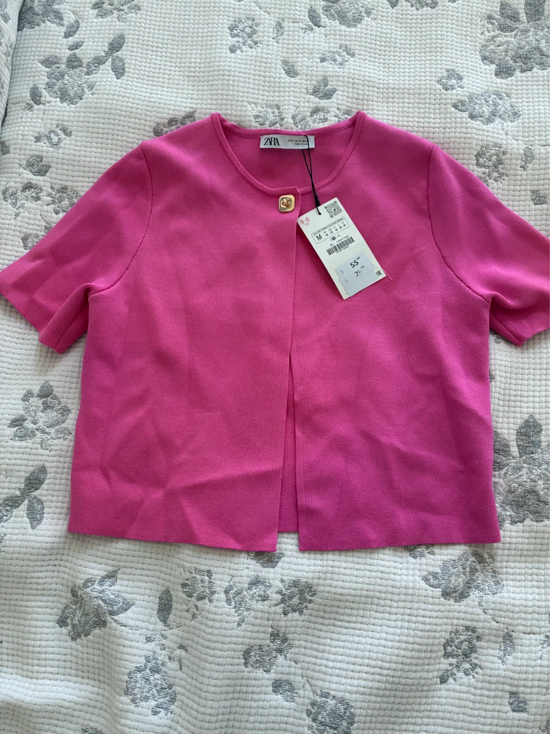 Zara Pink Short Sleeve Cardigan
