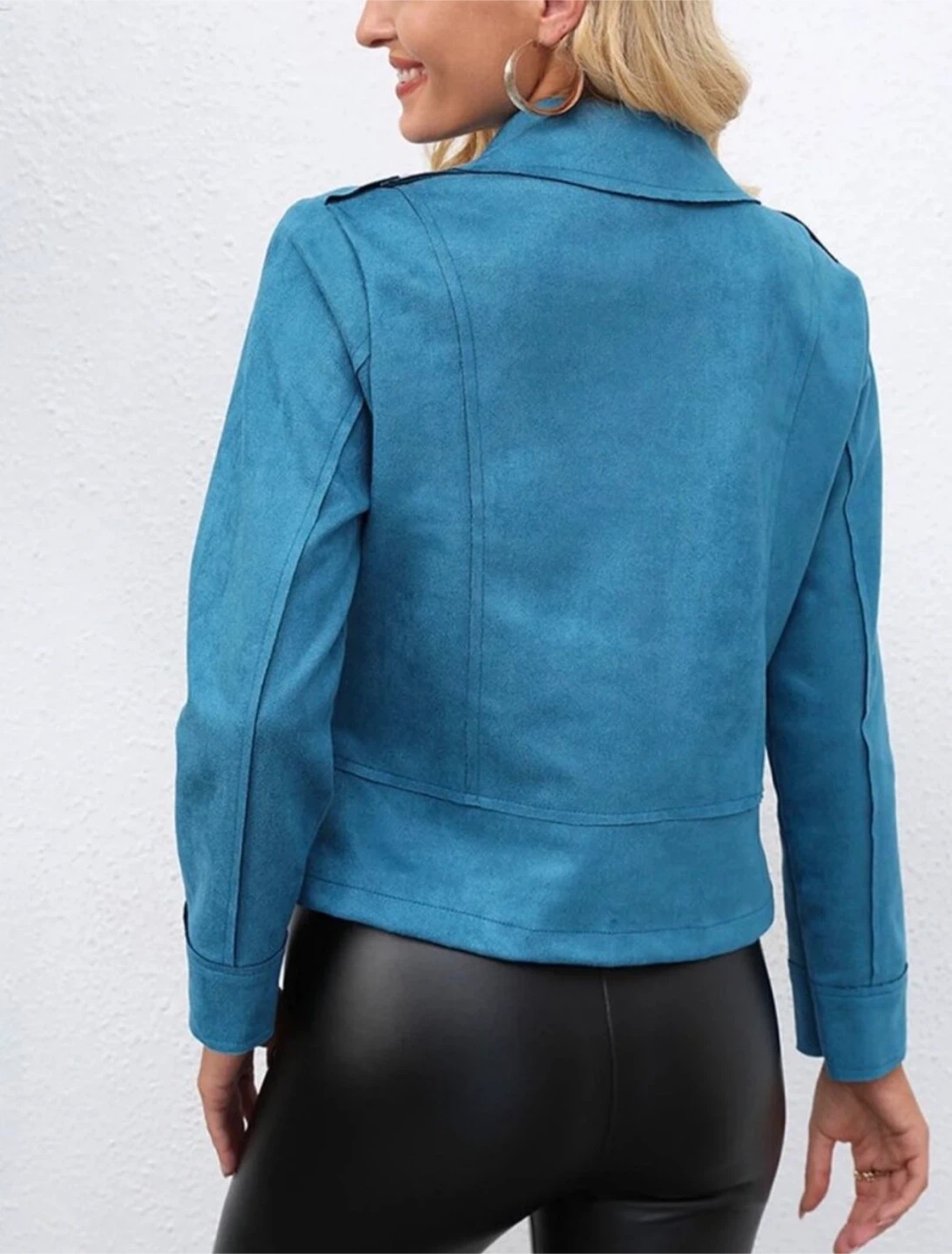 NWT Heidi Biker Jacket - Aqua Blue - US S - photo 4