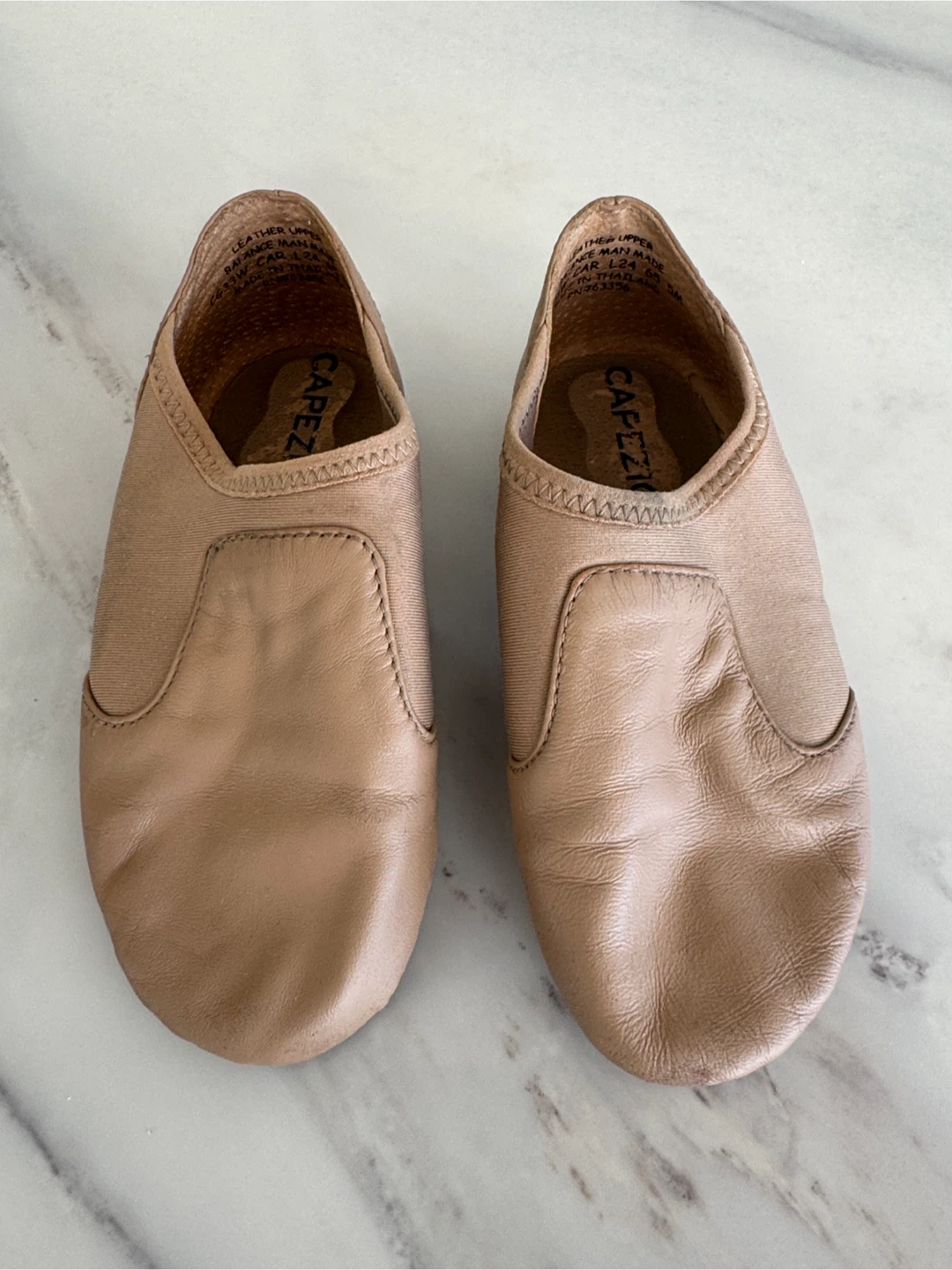 Capezio Leather Kids Tan Jazz Shoes - Size 5M
