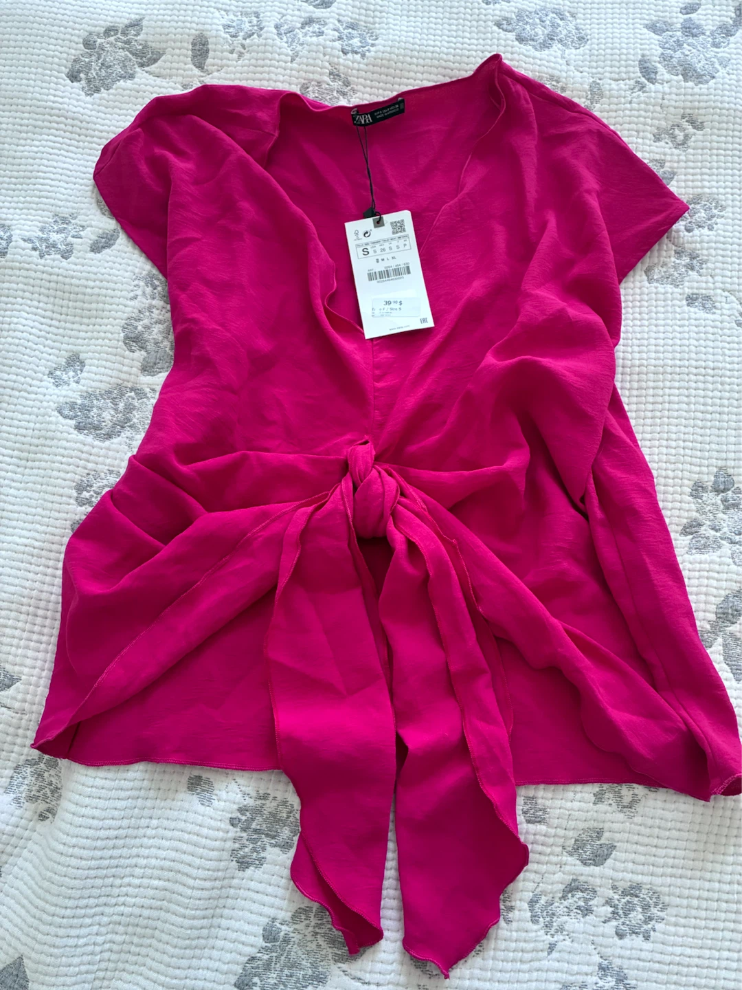 Zara Pink Tie-Front Top