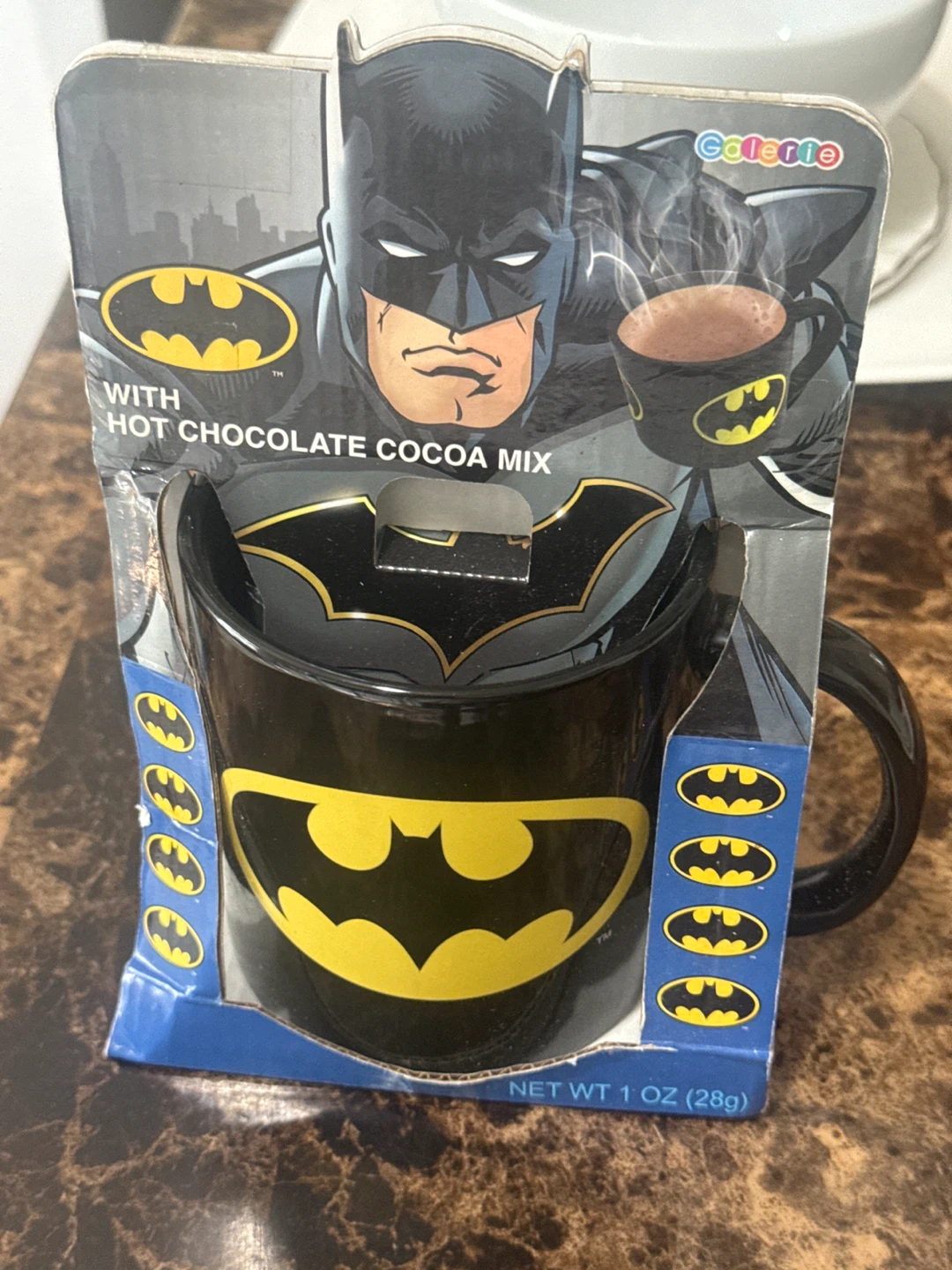 Batman Mug with Hot Chocolate Cocoa Mix