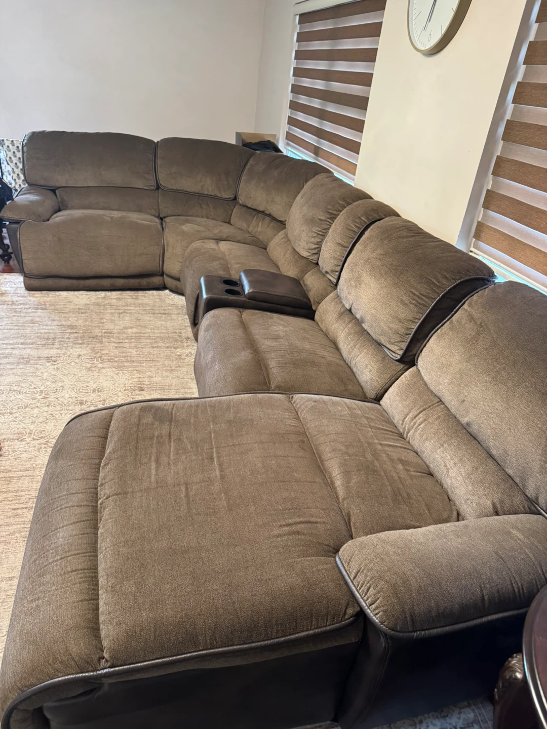 Brown Reclining Sectional Sofa