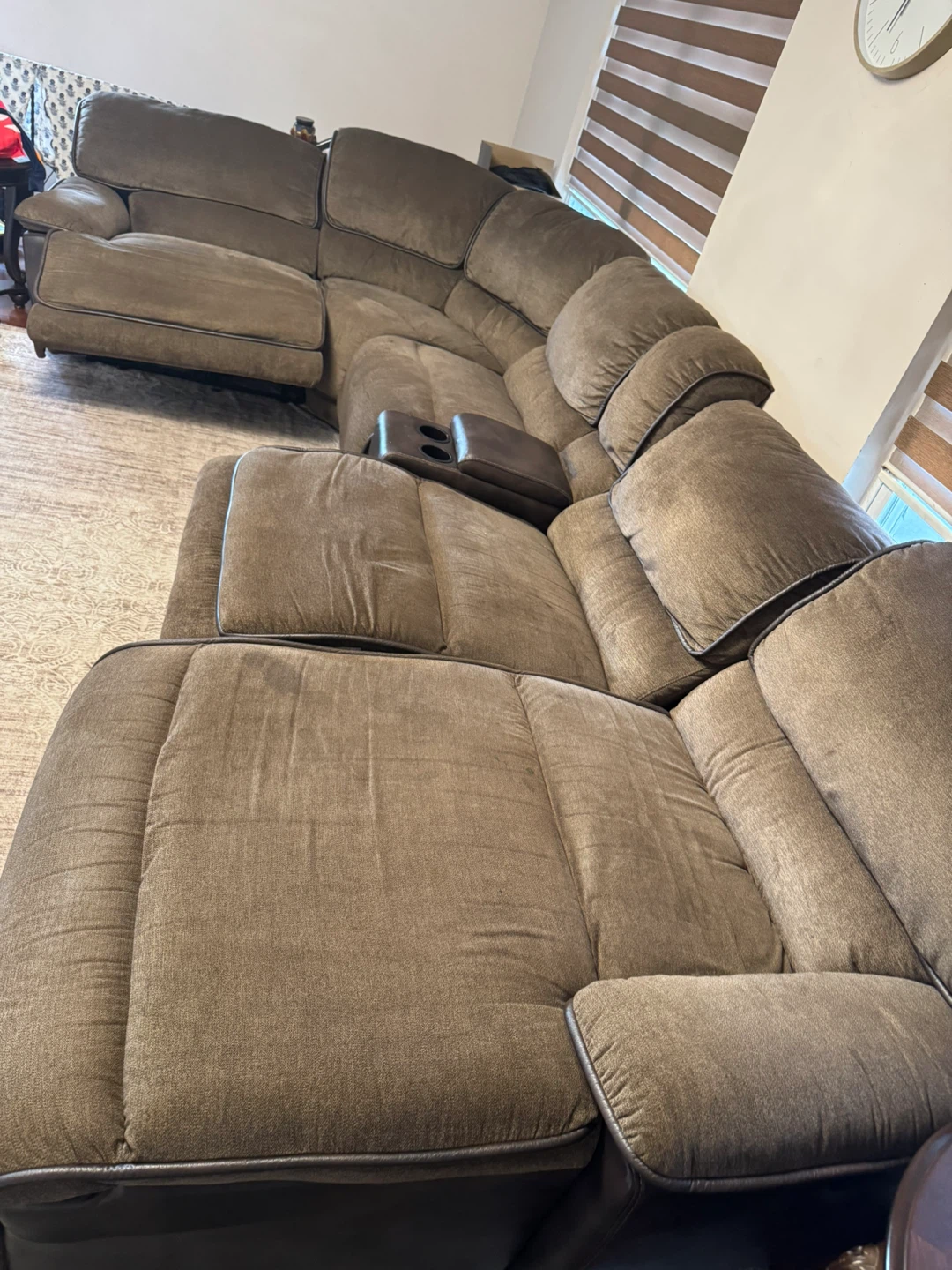 Brown Reclining Sectional Sofa - photo 2