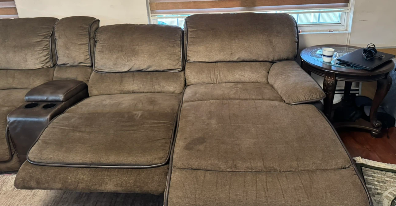 Brown Reclining Sectional Sofa - photo 3