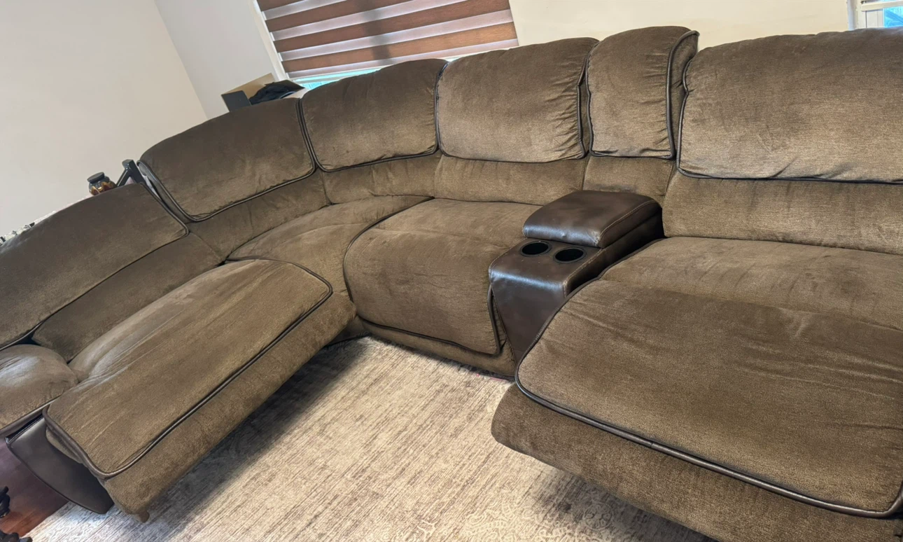 Brown Reclining Sectional Sofa - photo 4