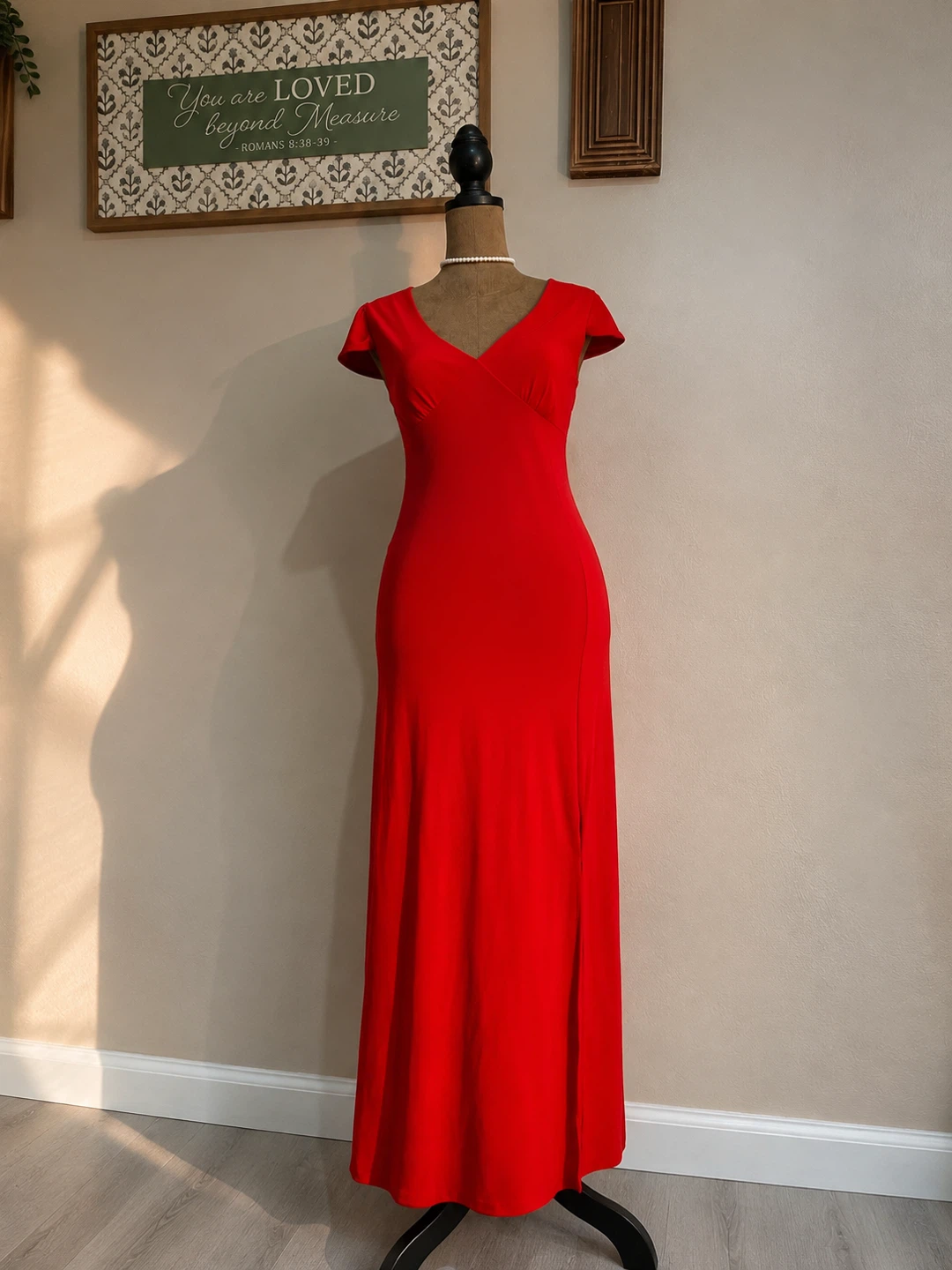 Solid Red Maxi Dress