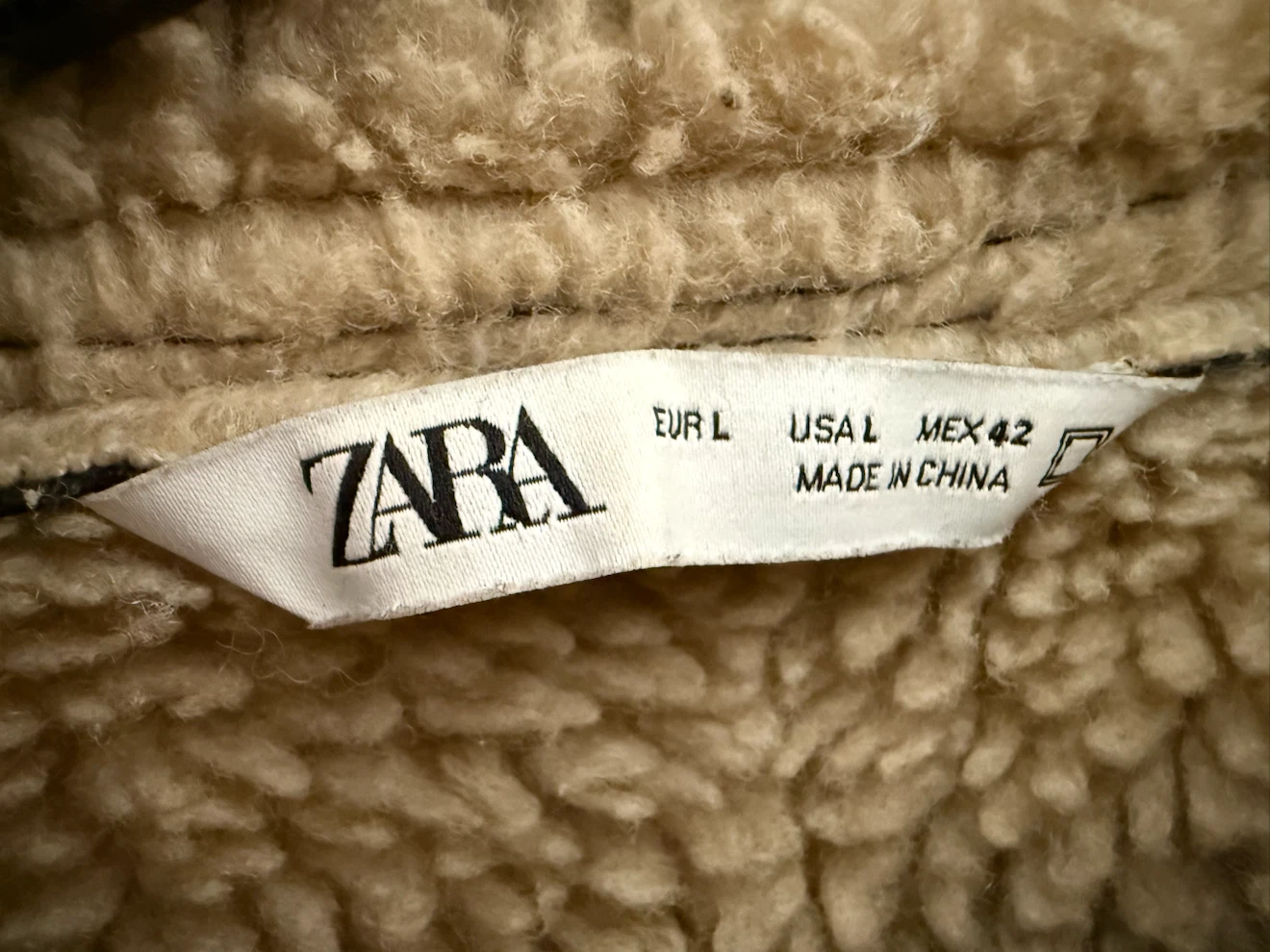 ZARA Leather Shearling Jacket - Large – Excellent Condition - photo 3