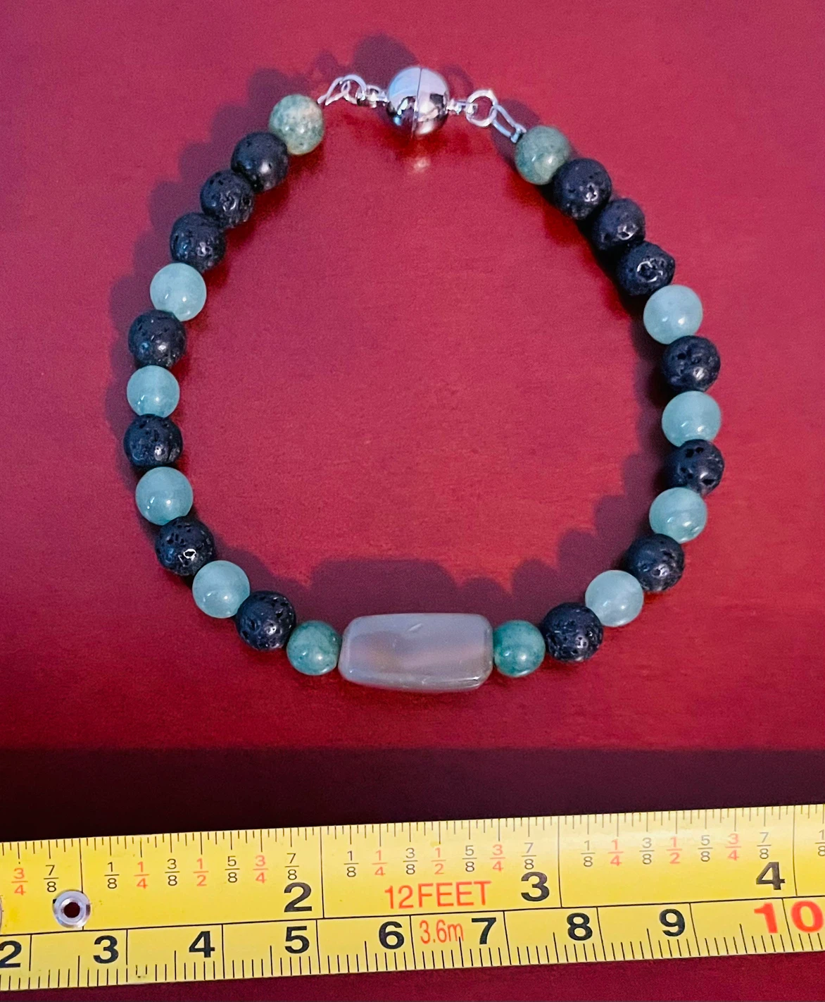 Agate, Aventurine, Jade, Lava stone bracelet