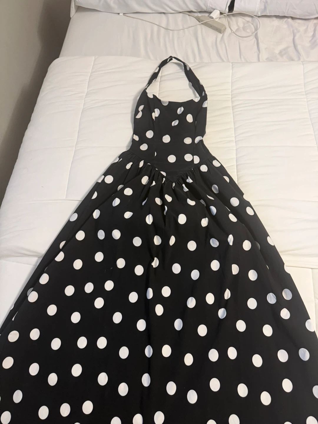 Crystal Sky Polka Dot Halter Dress