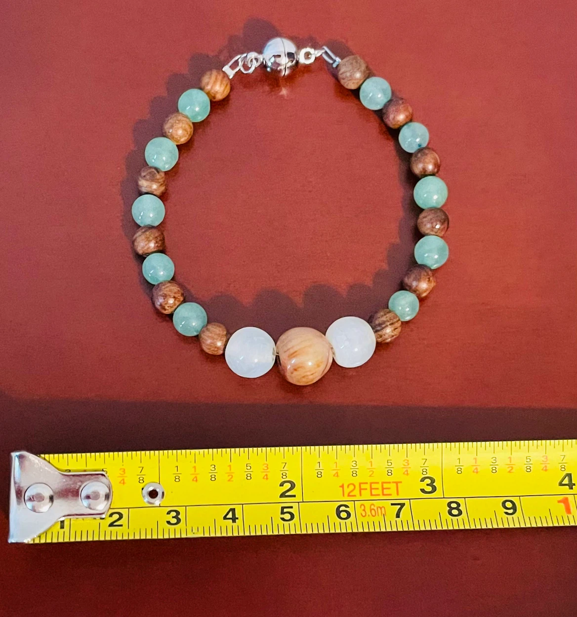 Agate, Aventurine and Sandalwood bracelet