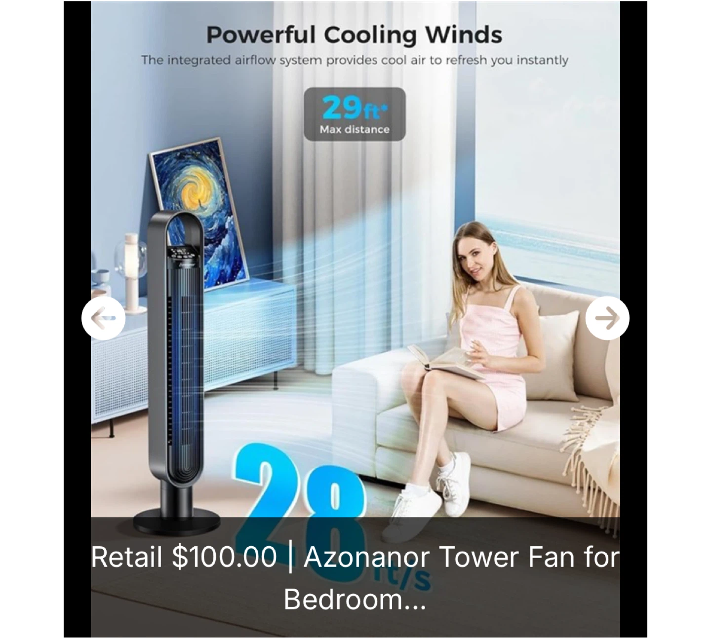 Azonanor Tower Fan
