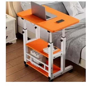 Brand New Rolling Computer Desk with Shelves – Orange