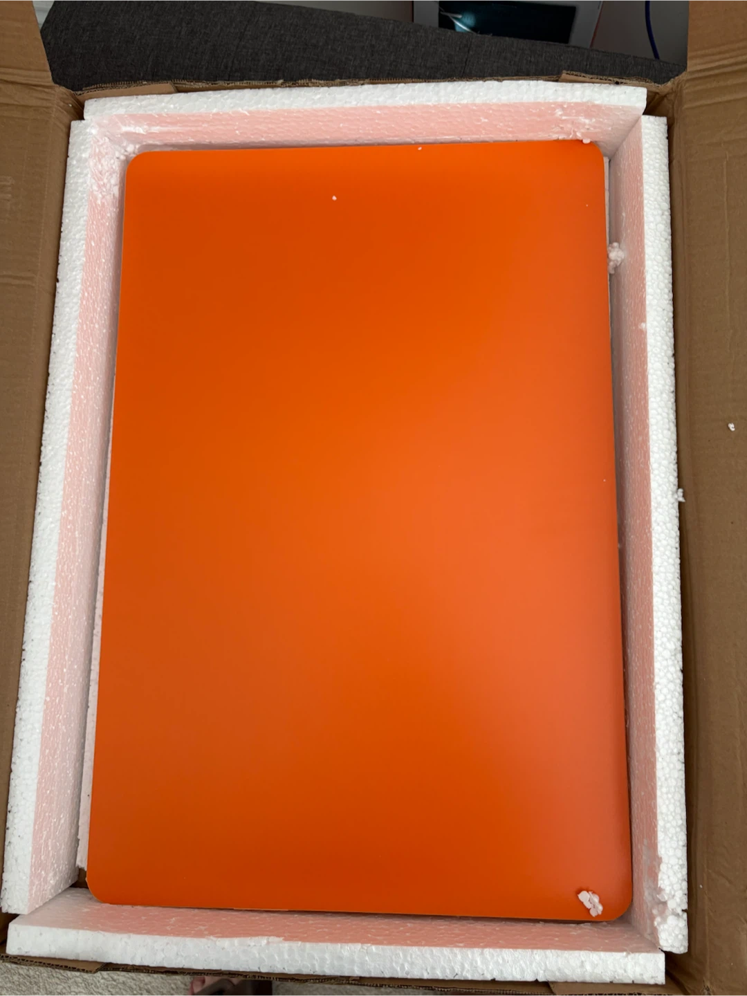 Brand New Rolling Computer Desk with Shelves – Orange - photo 2